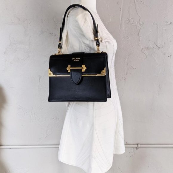 SOLD Prada Cahier Black Leather Shoulder Bag - Picture 8 of 8